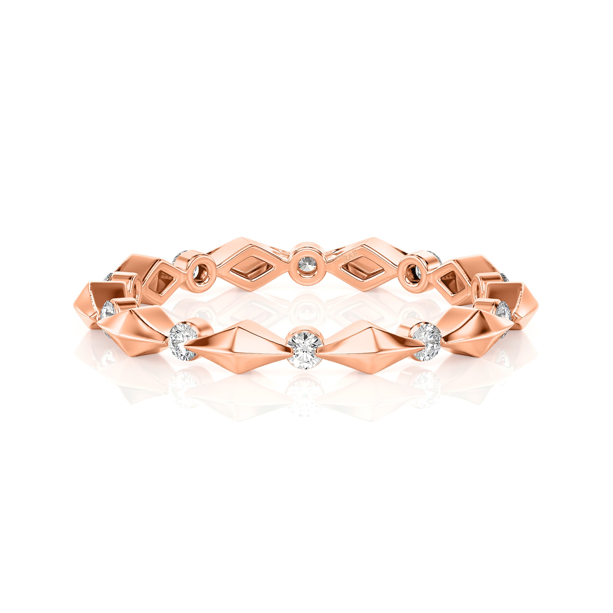 Solid Gold Geo Stack Diamond Ring