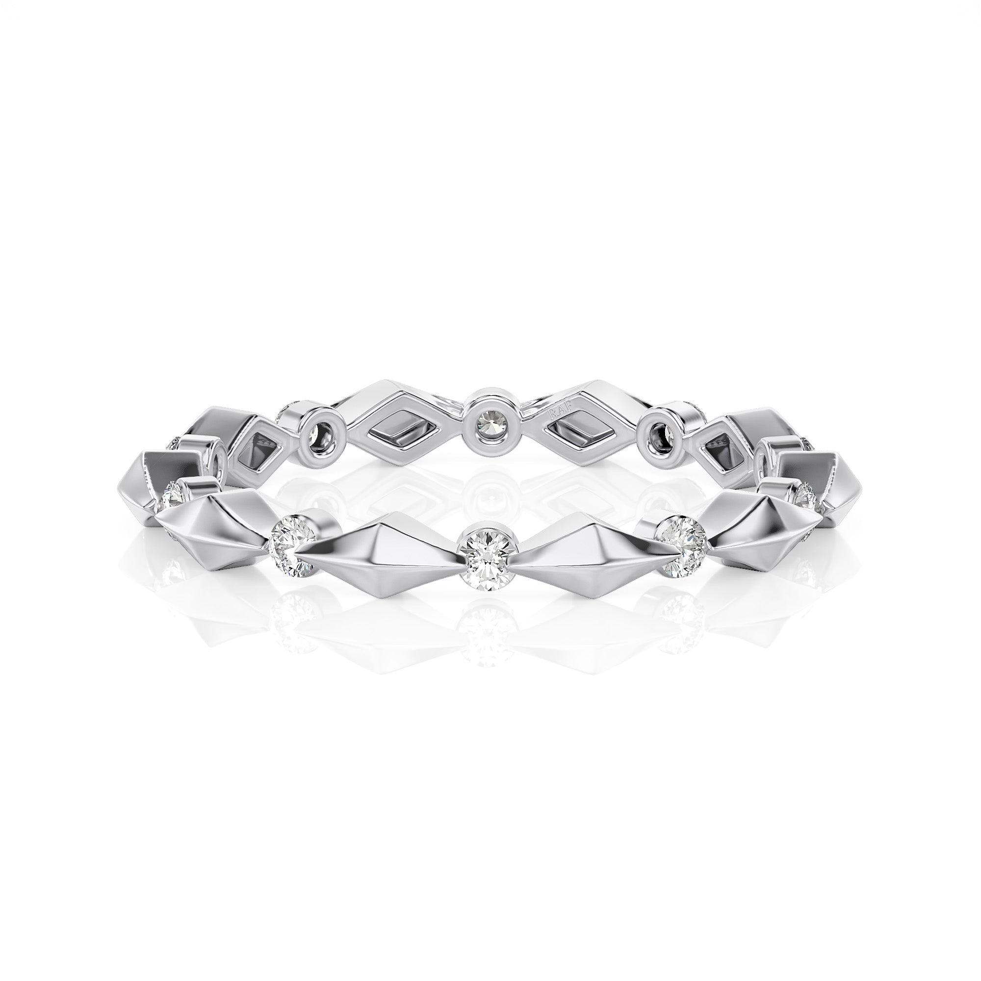 Solid Gold Geo Stack Diamond Ring