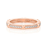 Solid Gold Diamond X Stacking Ring