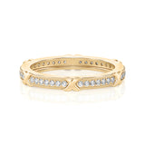 Solid Gold Diamond X Stacking Ring