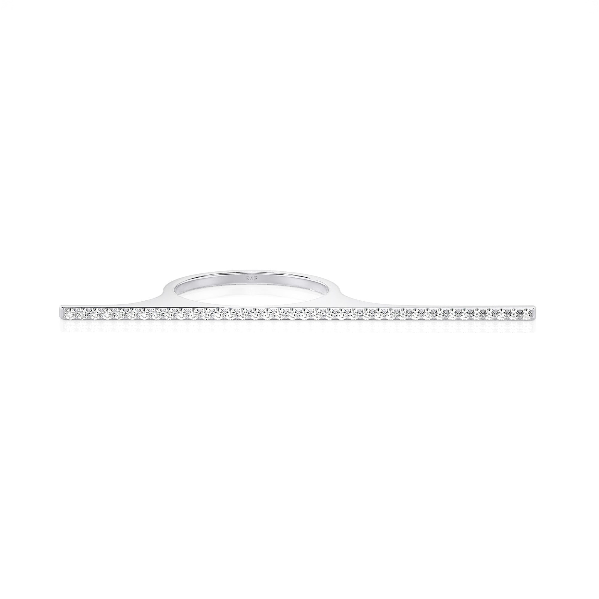 Solid Gold Flat Bar Diamond Ring
