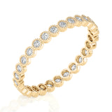 Solid Gold Milgrain Diamond Full Eternity Band