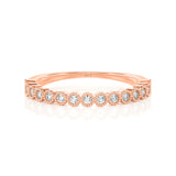 Solid Gold Milgrain Diamond Stacking Ring