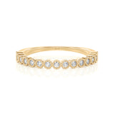 Solid Gold Milgrain Diamond Stacking Ring