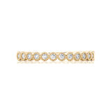 Solid Gold Milgrain Diamond Stacking Ring