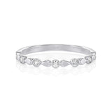 Solid Gold Pear Petals Diamond Band