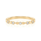 Solid Gold Pear Petals Diamond Band