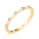 Solid Gold Pear Petals Diamond Band