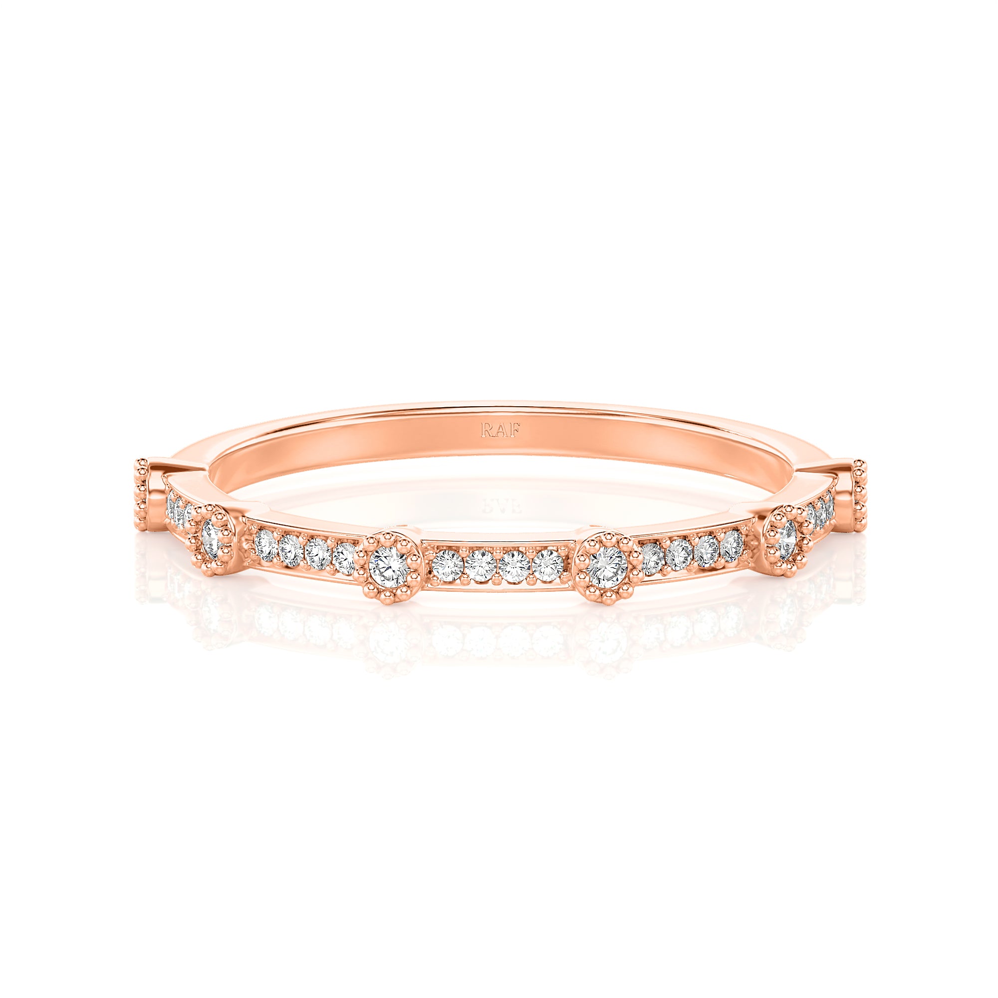 Solid Gold Diamond Minimalist Wedding Band
