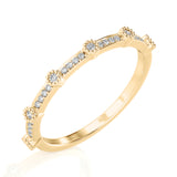 Solid Gold Diamond Minimalist Wedding Band