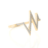 Solid Gold Wavelength Diamond Ring