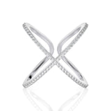 Solid Gold Criss Cross Diamond Ring