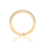 Solid Gold Criss Cross Diamond Ring
