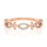 Solid Gold Scalloped Diamond Ring