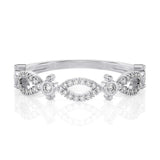 Solid Gold Scalloped Diamond Ring