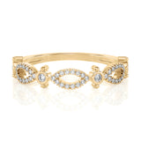 Solid Gold Scalloped Diamond Ring