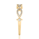 Solid Gold Scalloped Diamond Ring