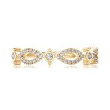 Solid Gold Scalloped Diamond Ring
