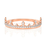 Solid Gold Crown Diamond Ring