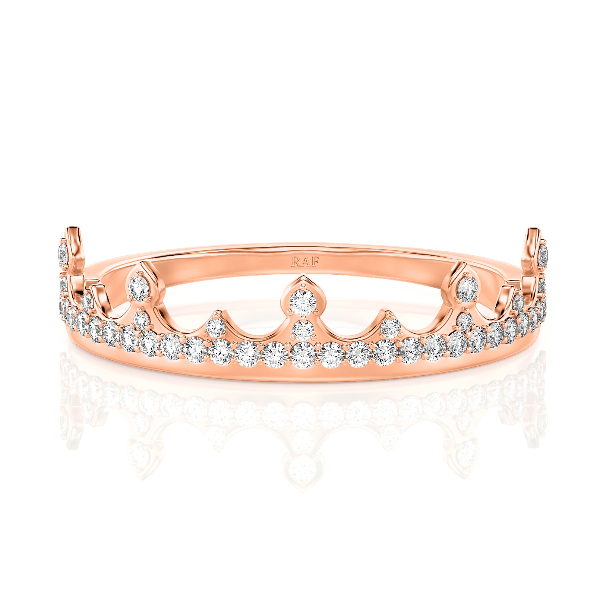 Solid Gold Crown Diamond Ring