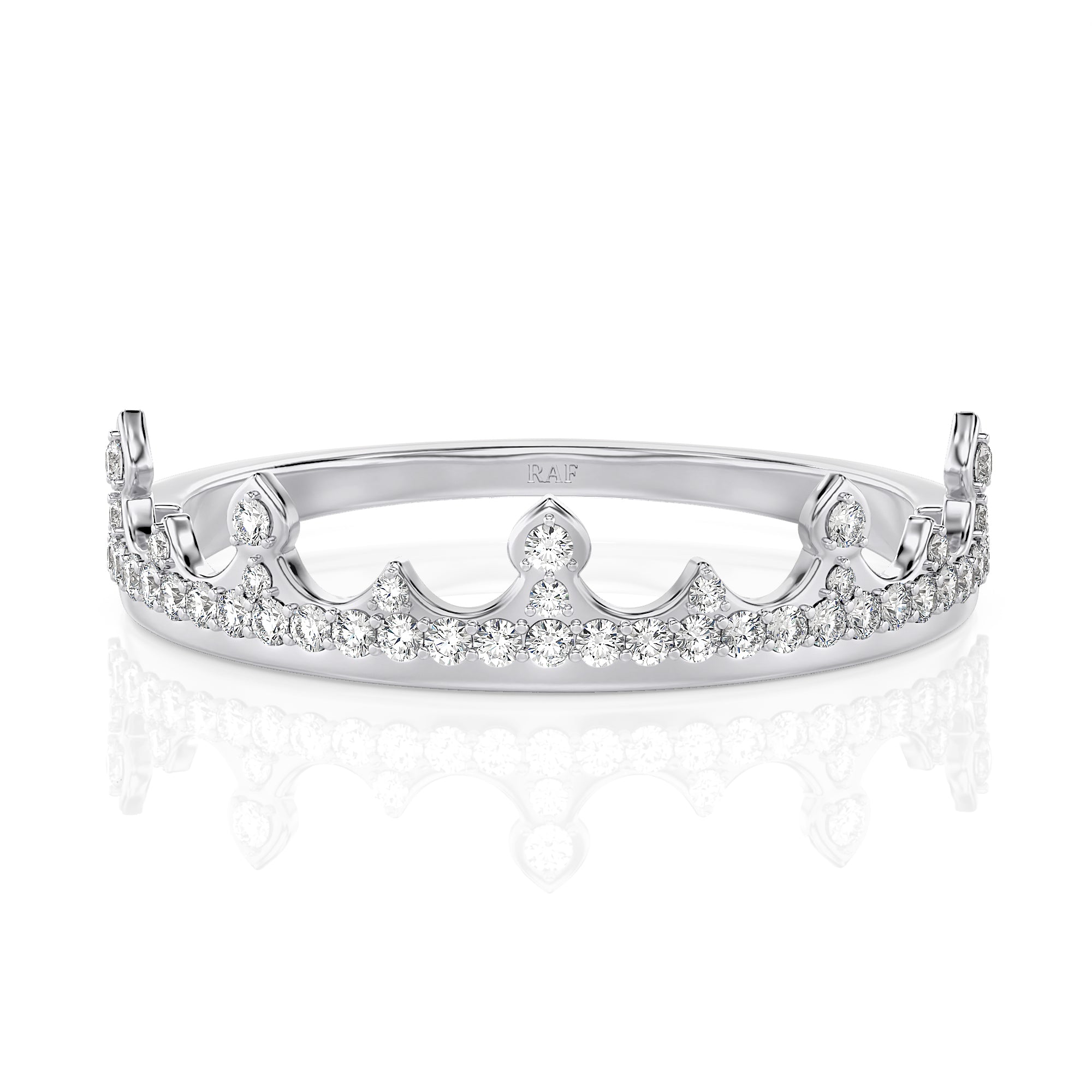 Solid Gold Crown Diamond Ring
