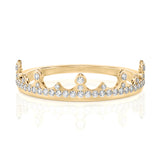 Solid Gold Crown Diamond Ring