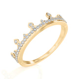 Solid Gold Crown Diamond Ring