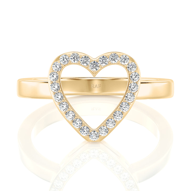 Open Heart Diamond Ring