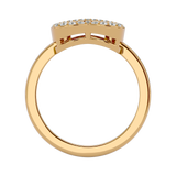 Solid Gold Open Heart Diamond Ring