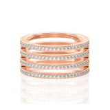 Solid Gold Four Row Wrapped Diamond Ring