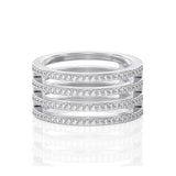 Solid Gold Four Row Wrapped Diamond Ring