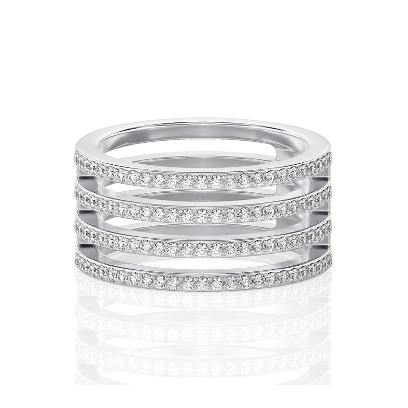 Four Row Wrapped Diamond Ring