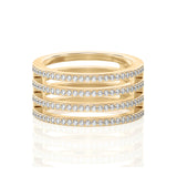 Solid Gold Four Row Wrapped Diamond Ring