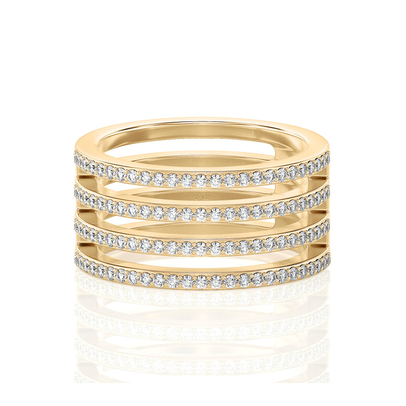 Four Row Wrapped Diamond Ring