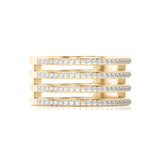 Solid Gold Four Row Wrapped Diamond Ring