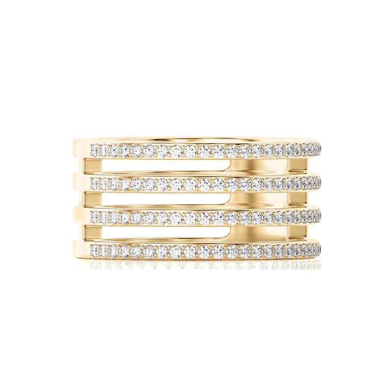 Four Row Wrapped Diamond Ring