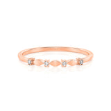 Solid Gold Diamond Petals Stacking Ring