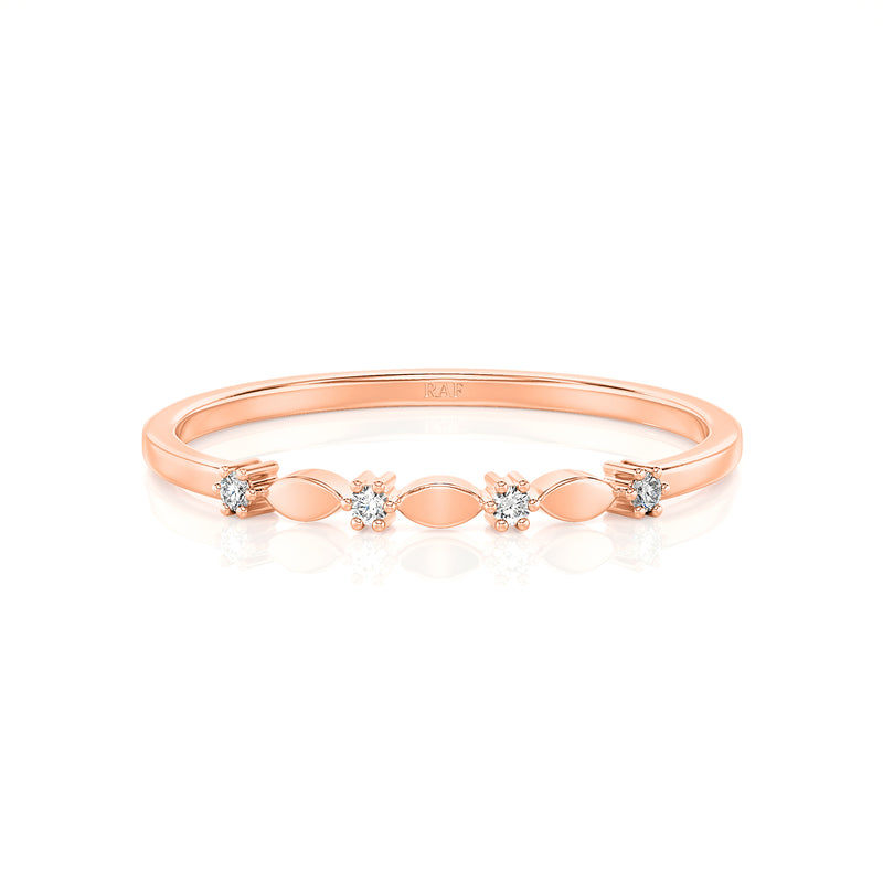 Diamond Petals Stacking Ring