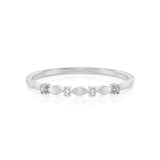Solid Gold Diamond Petals Stacking Ring