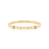 Solid Gold Diamond Petals Stacking Ring