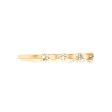 Solid Gold Diamond Petals Stacking Ring