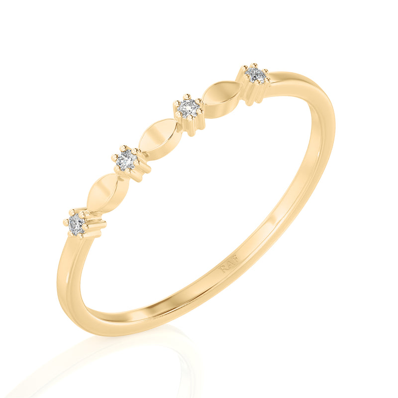 Diamond Petals Stacking Ring