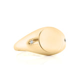 Solid Gold Star Diamond Signet Ring