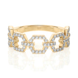 Solid Gold Open Link Diamond Ring