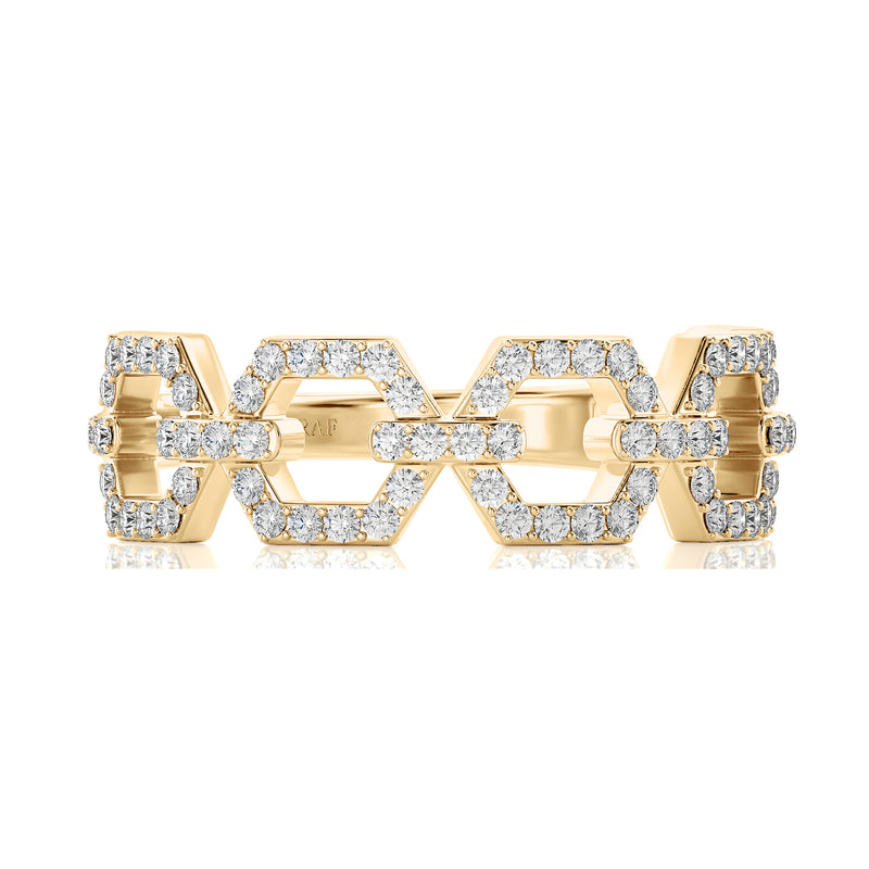 Solid Gold Open Link Diamond Ring