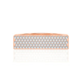 Solid Gold Pave Diamond Signet Bar Ring