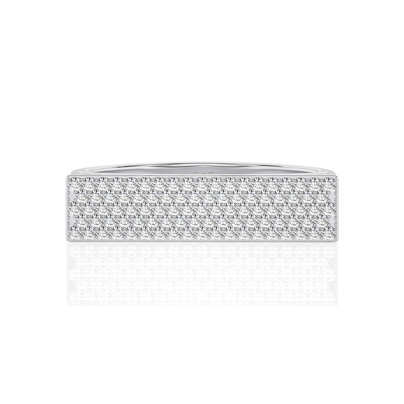 Pave Diamond Signet Bar Ring