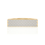 Solid Gold Pave Diamond Signet Bar Ring