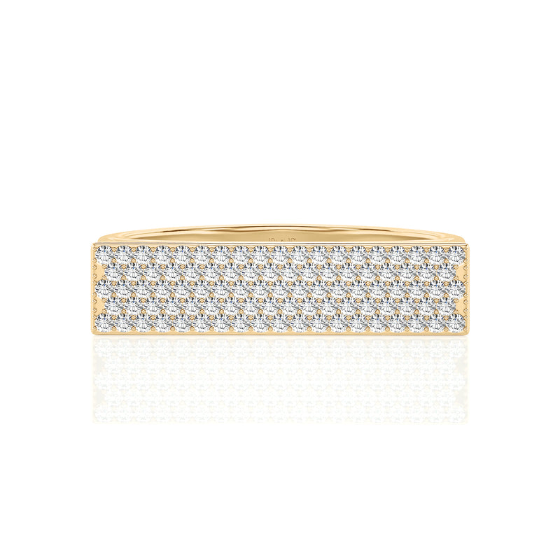 Pave Diamond Signet Bar Ring