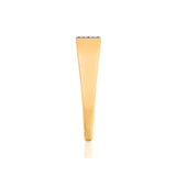 Solid Gold Pave Diamond Signet Bar Ring